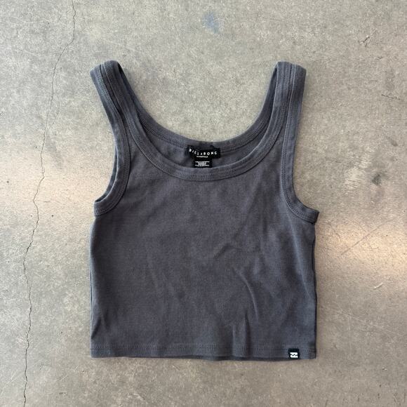 Vintage Y2k Billabong Surf Beach Ribbed Knit Grey Crop Tank Top XS - Picture 1 of 5